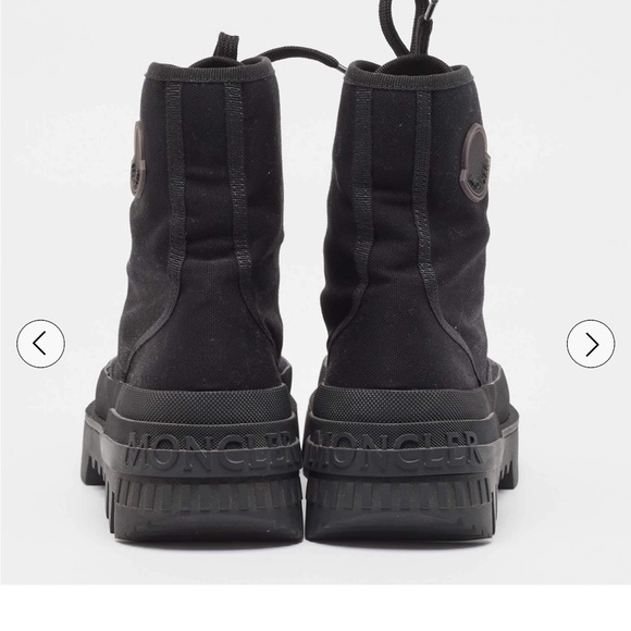 Moncler Black Canvas Pyla Ankle Boots Size 37 - Picture 4 of 7